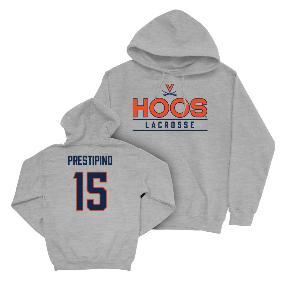 Virginia Men's Lacrosse Sport Grey Hoos Hoodie  - Michael Prestipino