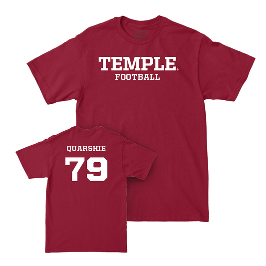 Temple Football Cherry Staple Tee  - Wisdom Quarshie