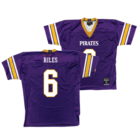 East Carolina Purple Football Jersey - Desirrio Riles | #6