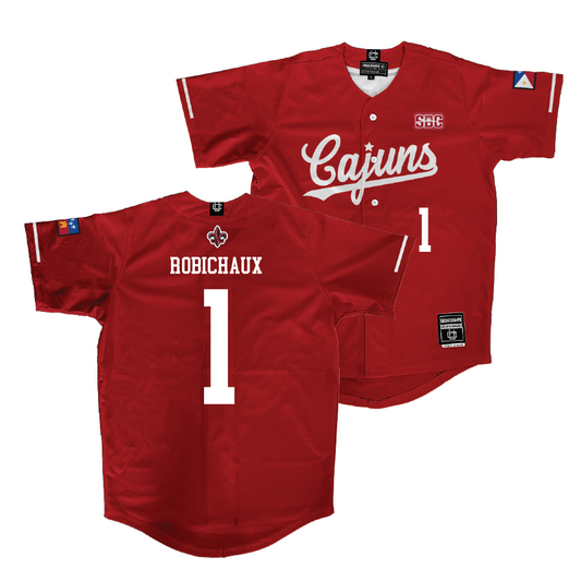 Louisiana Baseball Red Vintage Jersey - Ben Robichaux | #1