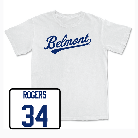 Belmont Baseball White Script Comfort Colors Tee   - Cade Rogers