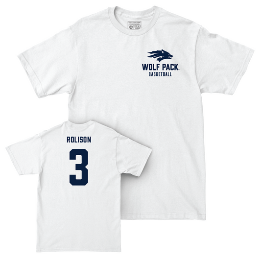 Nevada Men's Basketball White Logo Comfort Colors Tee  - Tyler Rolison