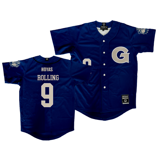 Georgetown Baseball Navy Jersey   - Josh Rolling