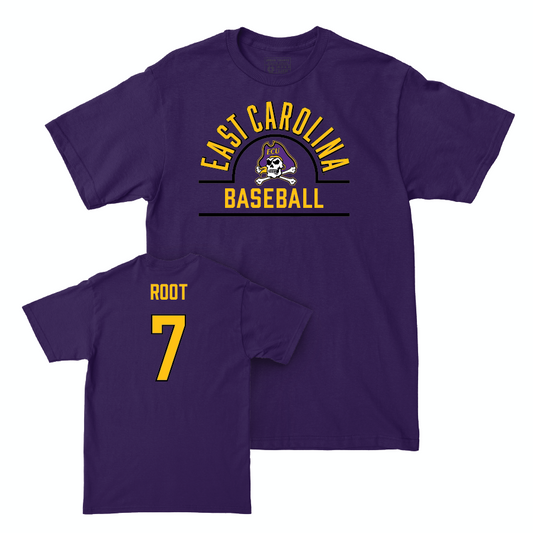 East Carolina Baseball Purple Arch Tee  - Zachary Root