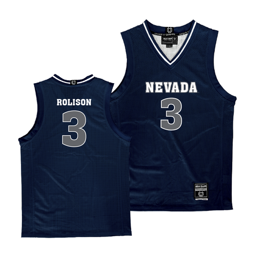 Nevada Men's Basketball Navy Jersey - Tyler Rolison | #3