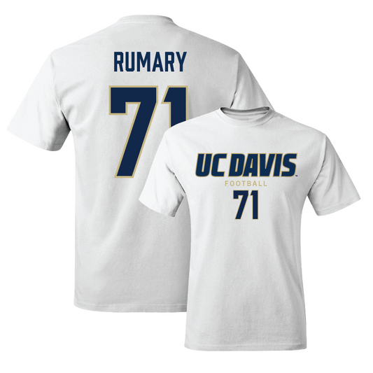 UC Davis Football White Classic Comfort Colors Tee  - Andrew Rumary