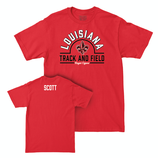 Louisiana Men's Track & Field Red Arch Tee  - Caemon Scott
