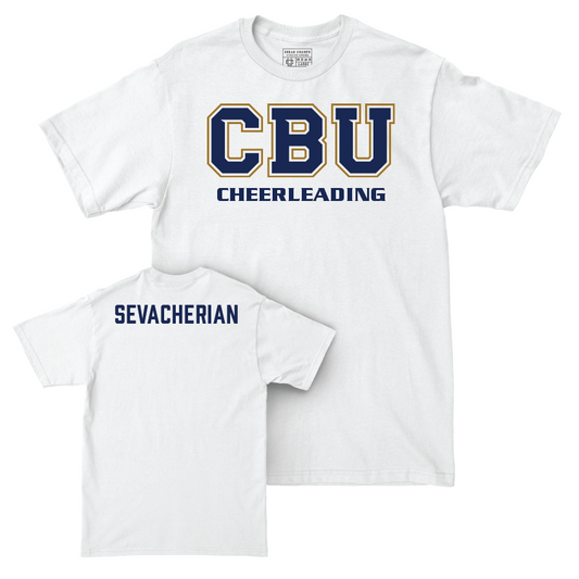 CBU Women's Cheerleading White Comfort Colors Classic Tee    - Aubry Sevacherian