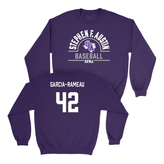 SFA Baseball Purple Arch Crew - Caleb Garcia-Rameau Youth Small
