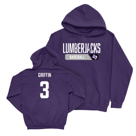 SFA Baseball Purple Staple Hoodie - Colton Griffin Youth Small