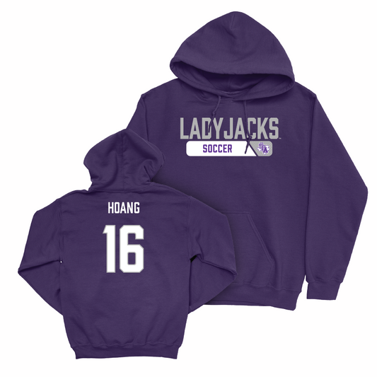 SFA Women's Soccer Purple Staple Hoodie - Cassidy Hoang Youth Small
