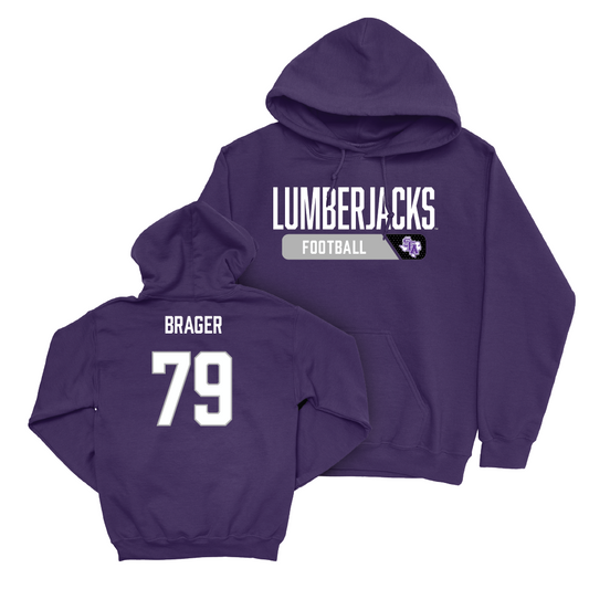 SFA Football Purple Staple Hoodie - Devin Brager Youth Small