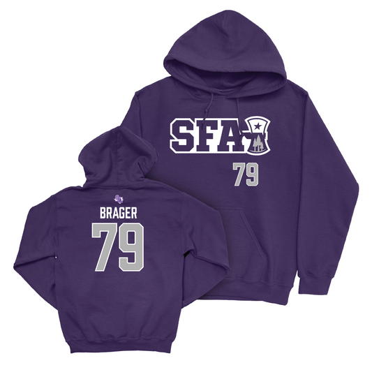 SFA Football Purple Sideline Hoodie - Devin Brager Youth Small
