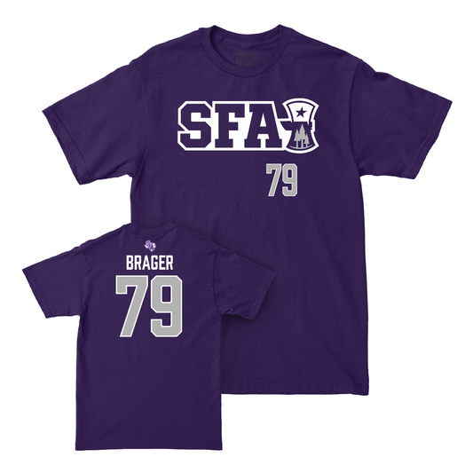 SFA Football Purple Sideline Tee - Devin Brager Youth Small