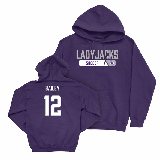 SFA Women's Soccer Purple Staple Hoodie - Jayme Bailey Youth Small