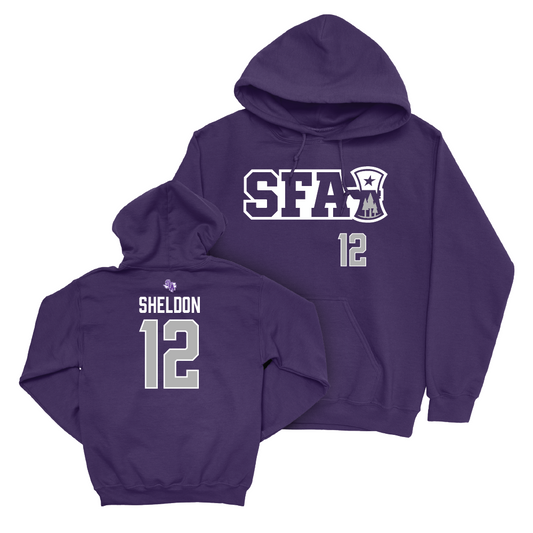 SFA Men's Basketball Purple Sideline Hoodie - Jaxson Sheldon Youth Small