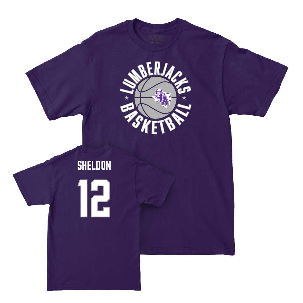 SFA Men's Basketball Purple Hardwood Tee - Jaxson Sheldon Youth Small