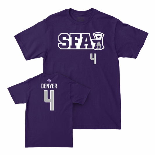SFA Women's Beach Volleyball Purple Sideline Tee - Lizzie Denyer Youth Small