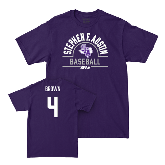 SFA Baseball Purple Arch Tee - Nolan Brown Youth Small