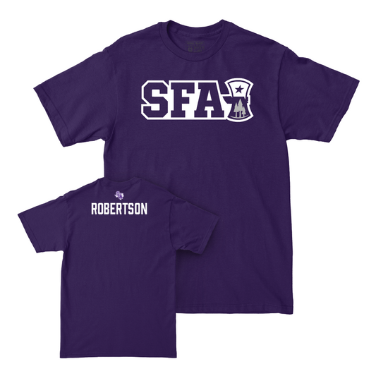 SFA Men's Golf Purple Sideline Tee - Zachary Robertson Youth Small