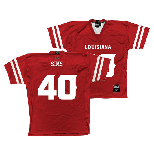 Louisiana Football Red Jersey - Hunter Sims | #40