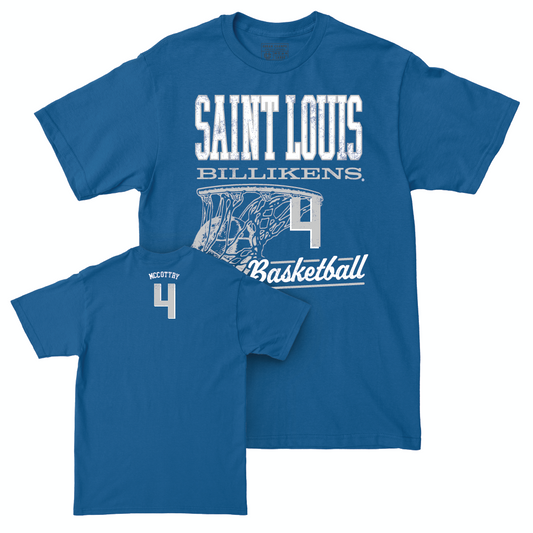 St. Louis Men's Basketball Royal Hoops Tee - Amari McCottry Small