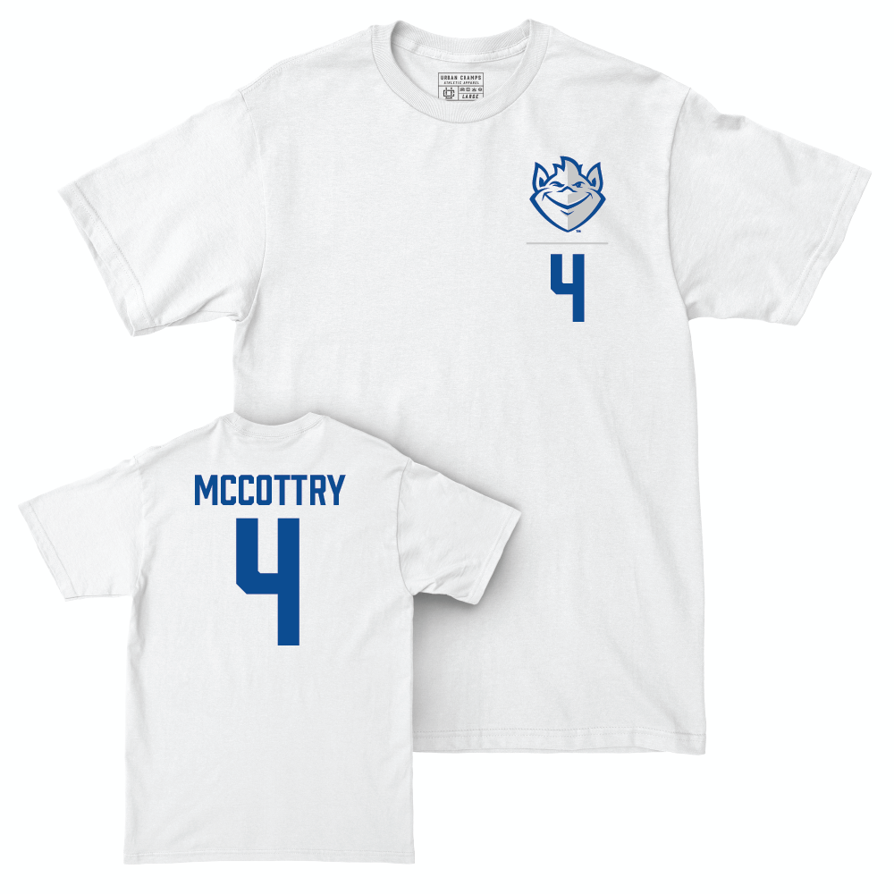 St. Louis Men's Basketball White Logo Comfort Colors Tee - Amari McCottry Small