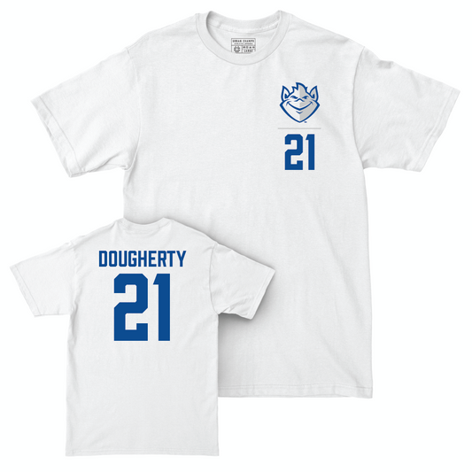 St. Louis Men's Soccer White Logo Comfort Colors Tee - Cole Dougherty Small