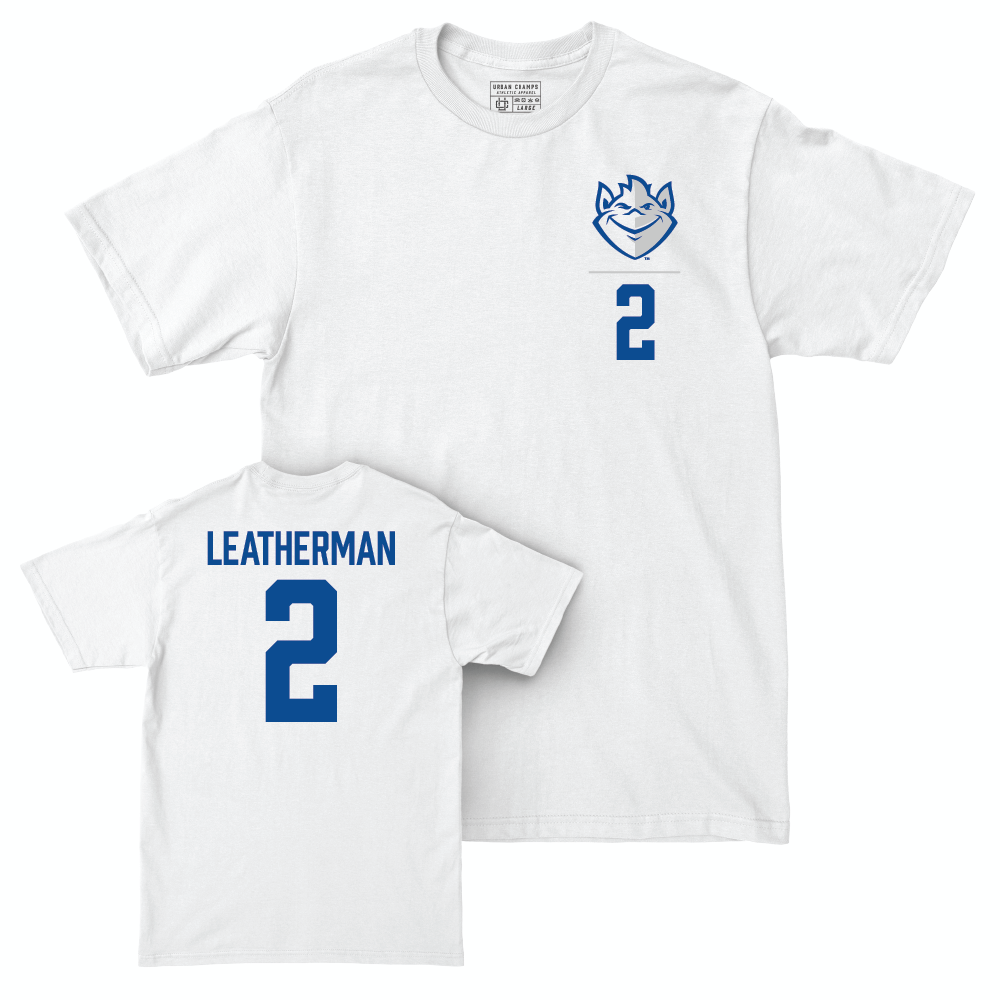 St. Louis Men's Soccer White Logo Comfort Colors Tee - Carlos Leatherman Small