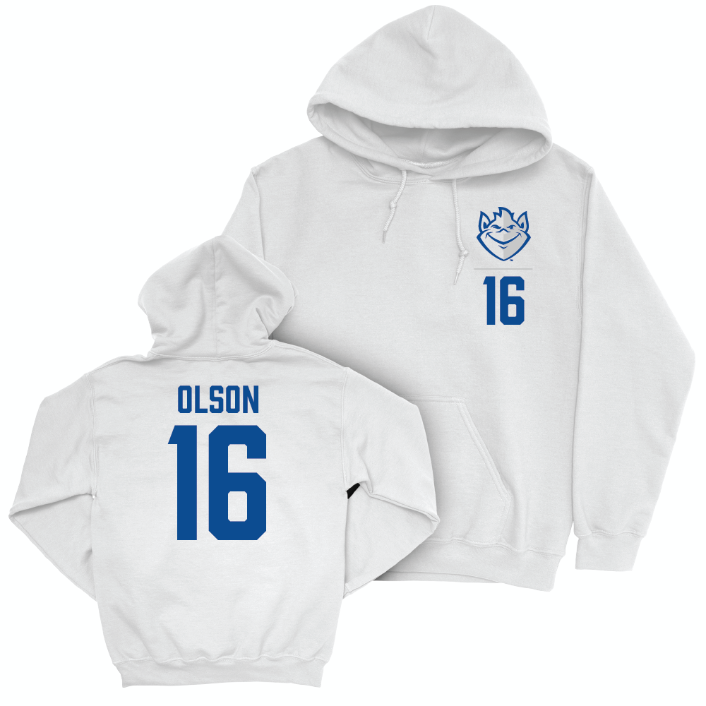 St. Louis Men's Soccer White Logo Hoodie - Dylan Olson Small