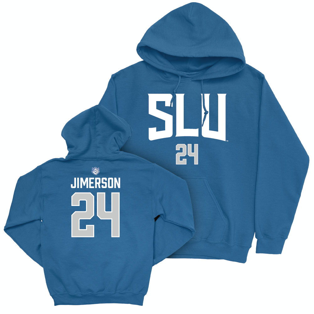 St. Louis Men's Basketball Royal Sideline Hoodie - Gibson Jimerson Small