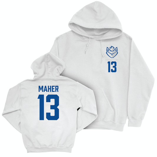 St. Louis Men's Soccer White Logo Hoodie - Joey Maher Small