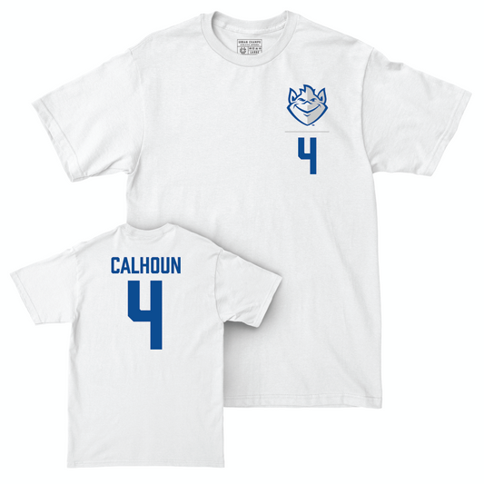 St. Louis Women's Basketball White Logo Comfort Colors Tee - Kennedy Calhoun Small