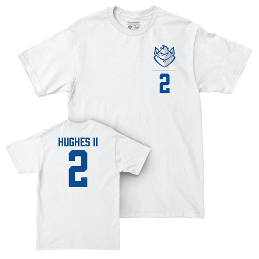 St. Louis Men's Basketball White Logo Comfort Colors Tee - Larry Hughes II Small
