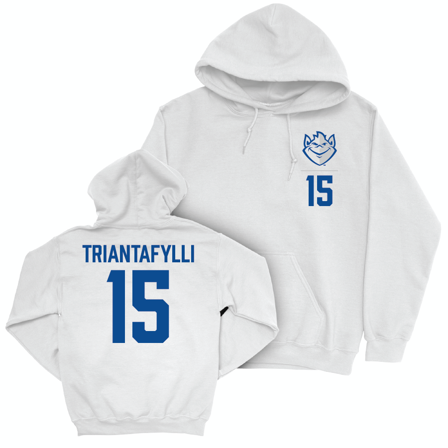 St. Louis Women's Basketball White Logo Hoodie - Marilena Triantafylli Small