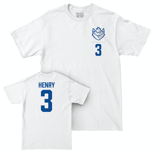 St. Louis Men's Soccer White Logo Comfort Colors Tee - Shon Henry Small