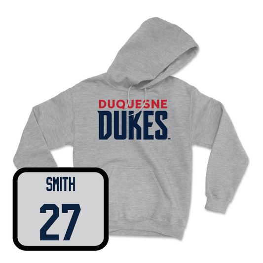 Duquesne Men's Soccer Sport Grey Lock Hoodie - Ethan Smith