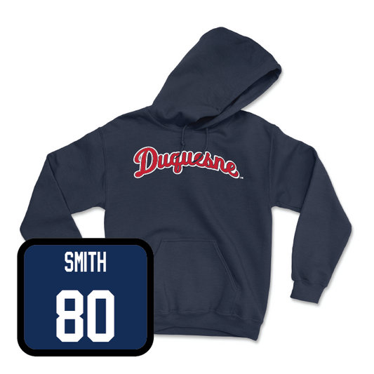 Duquesne Football Navy Script Hoodie - Andrew Smith