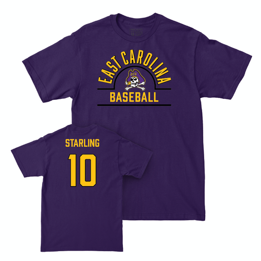 East Carolina Baseball Purple Arch Tee  - Jacob Starling