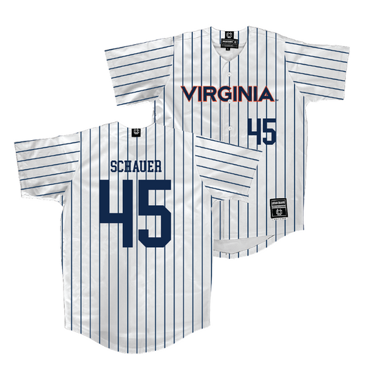 Virginia Baseball White Jersey  - Luke Schauer