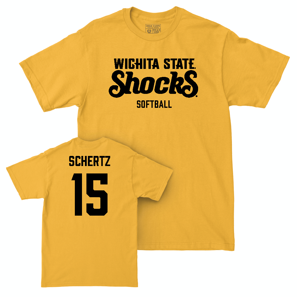 Wichita State Softball Gold Shocks Tee  - Erica Schertz