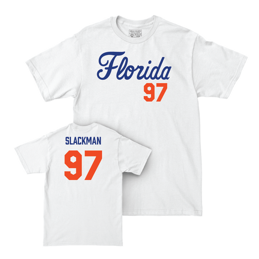Florida Football White Script Comfort Colors Tee  - Joey Slackman