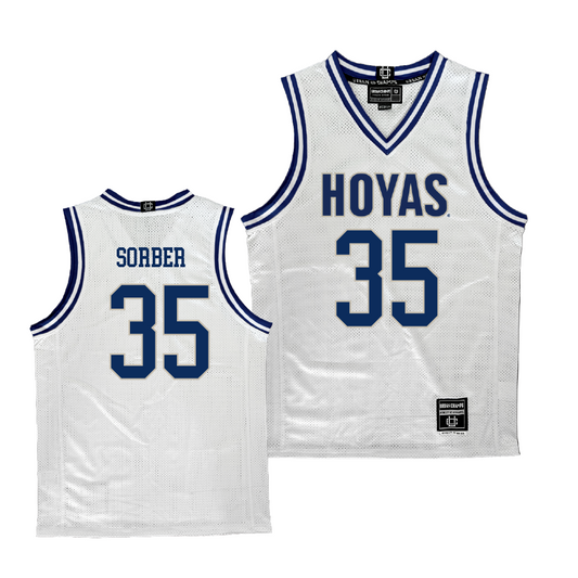 Georgetown Men's Basketball White Jersey  - Thomas Sorber