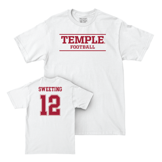 Temple Football White Classic Comfort Colors Tee - Darrell Sweeting