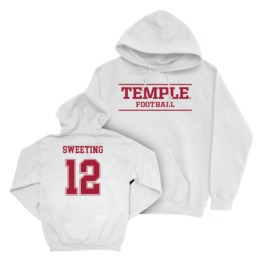 Temple Football White Classic Hoodie - Darrell Sweeting
