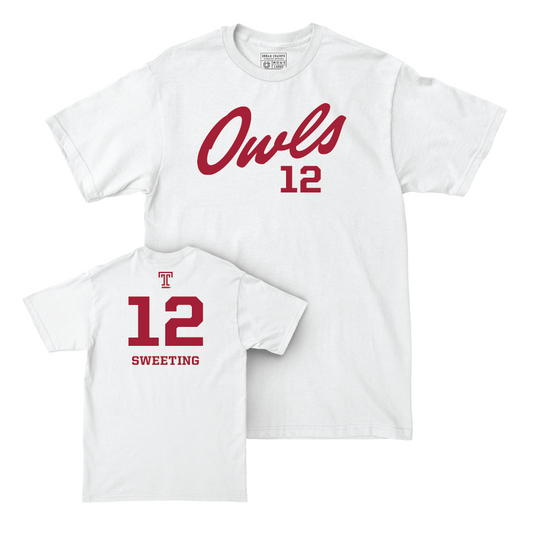 Temple Football White Script Comfort Colors Tee - Darrell Sweeting