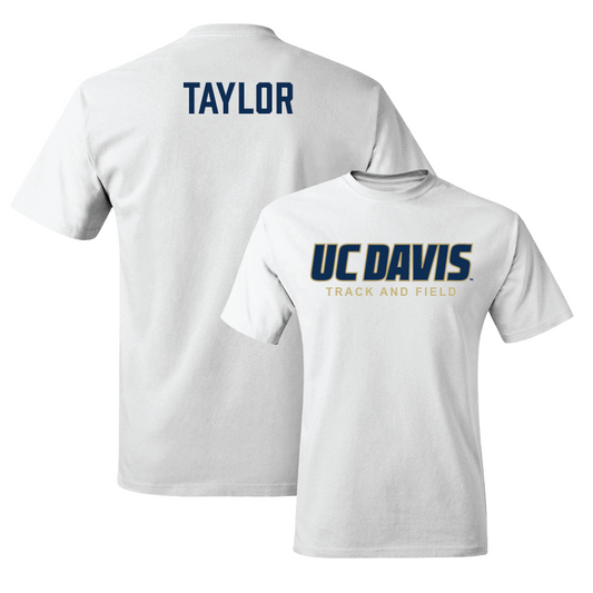 UC Davis Track & Field White Classic Comfort Colors Tee  - Christian Taylor