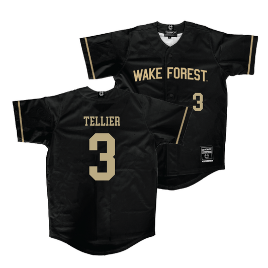 Wake Forest Baseball Black Jersey - Adam Tellier | #3