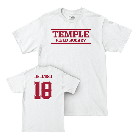 Women's Field Hockey White Classic Comfort Colors Tee - Bella Dell'Oso Youth Small