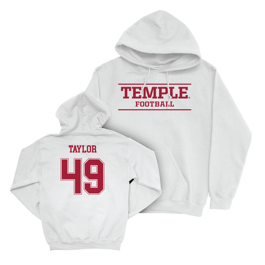 Football White Classic Hoodie - Brandon Taylor Youth Small